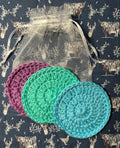 Crochet Cotton Face Scrubbies - Ocean Colours